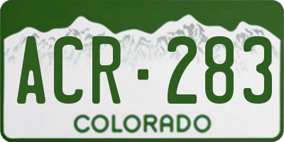CO license plate ACR283