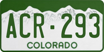 CO license plate ACR293