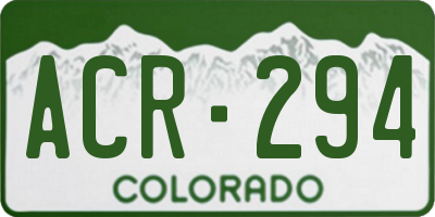 CO license plate ACR294