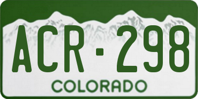 CO license plate ACR298