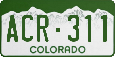 CO license plate ACR311