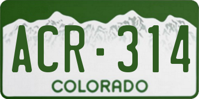 CO license plate ACR314