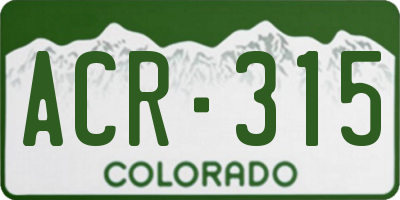 CO license plate ACR315