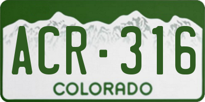 CO license plate ACR316