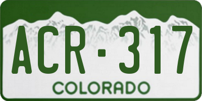 CO license plate ACR317