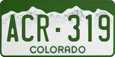 CO license plate ACR319