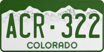 CO license plate ACR322