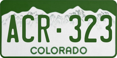 CO license plate ACR323