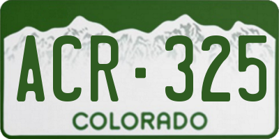 CO license plate ACR325