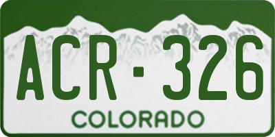 CO license plate ACR326