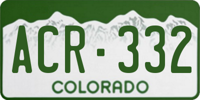 CO license plate ACR332