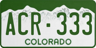 CO license plate ACR333