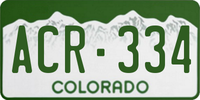 CO license plate ACR334