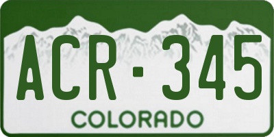 CO license plate ACR345