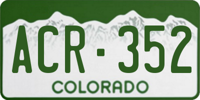 CO license plate ACR352