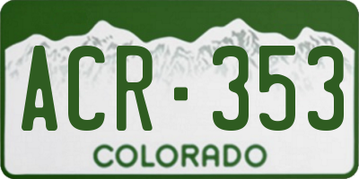 CO license plate ACR353