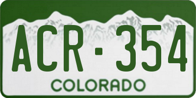 CO license plate ACR354