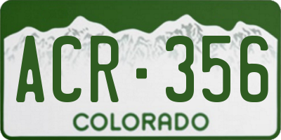 CO license plate ACR356