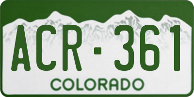 CO license plate ACR361