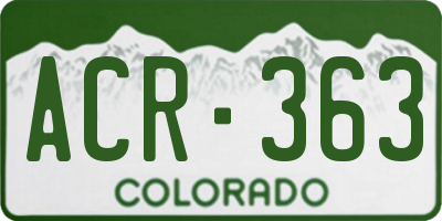 CO license plate ACR363