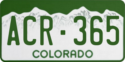 CO license plate ACR365