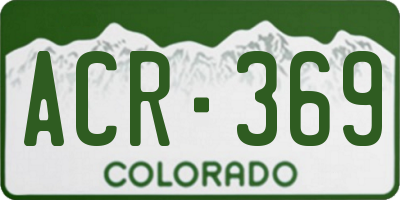 CO license plate ACR369