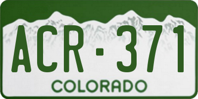 CO license plate ACR371