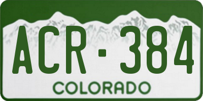CO license plate ACR384