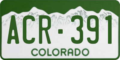 CO license plate ACR391