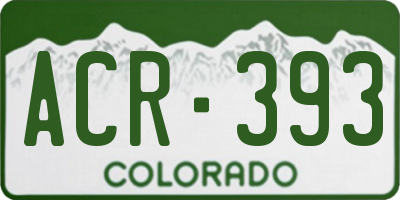 CO license plate ACR393