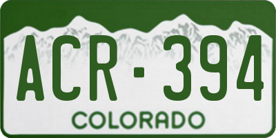 CO license plate ACR394