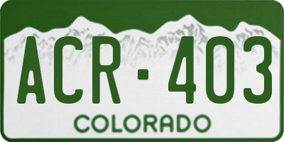 CO license plate ACR403