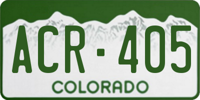 CO license plate ACR405