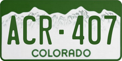 CO license plate ACR407