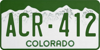 CO license plate ACR412