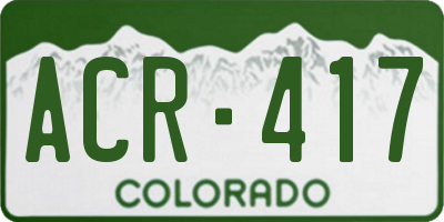 CO license plate ACR417