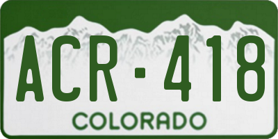 CO license plate ACR418