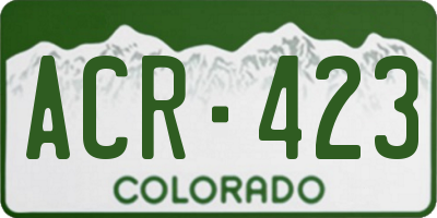 CO license plate ACR423