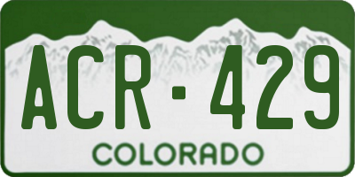 CO license plate ACR429