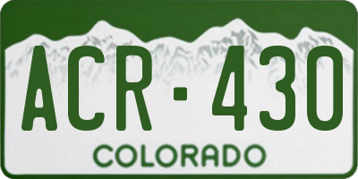 CO license plate ACR430