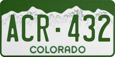 CO license plate ACR432