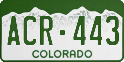 CO license plate ACR443