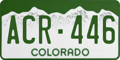 CO license plate ACR446