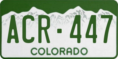 CO license plate ACR447
