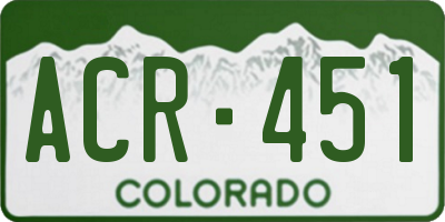 CO license plate ACR451