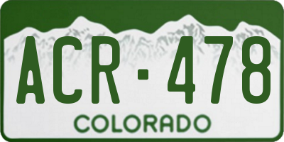 CO license plate ACR478