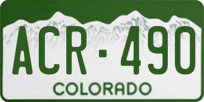 CO license plate ACR490