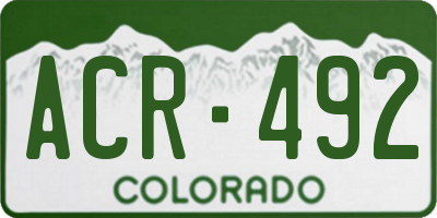 CO license plate ACR492