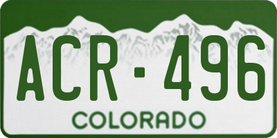 CO license plate ACR496