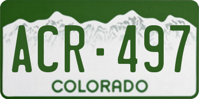 CO license plate ACR497